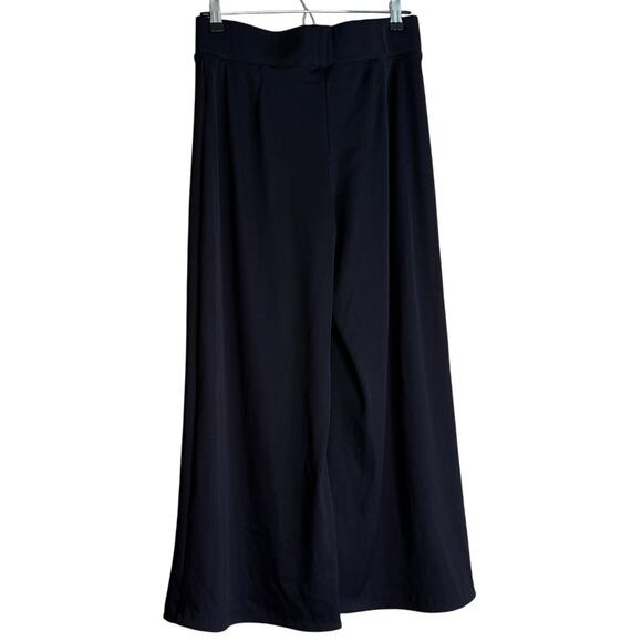 Nike Pants Wide Leg Women Medium Black Comfort Flattering Ribbed Dark Academia - Picture 2 of 10